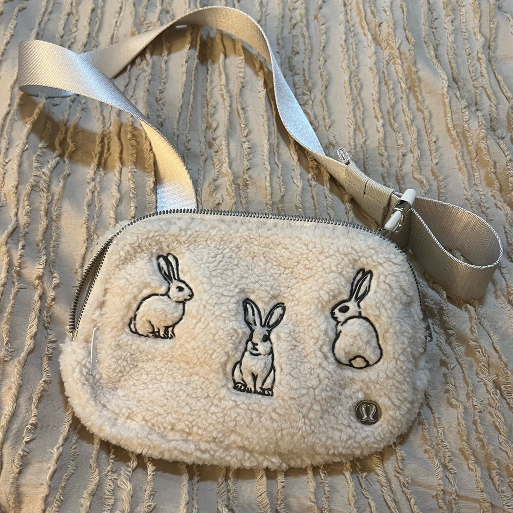 Authentic Lulu Lemon  Sherpa everywhere belt bag , with bunny design .